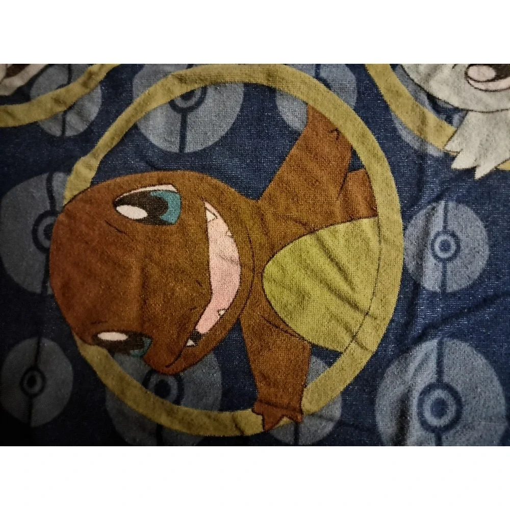 Vintage Pokémon Beach Towel 53x27 Pikachu Charizard Bulbasar Charmander 90s
